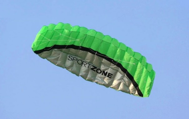 Nagy repülő sárkány J2755 ejtőernyő formájában zöld