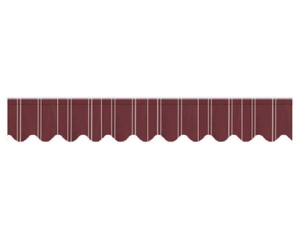 Náhradní Banner Markýzový Volán Se Svislými Pruhy a Vlnitým Okrajem 200 x 19 cm Venkovní Reklamní Plachta Pro Obchod a Výlohy kávová