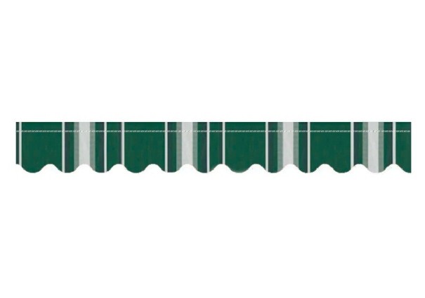 Náhradní Banner Na Markýzu Sluneční Clona Volán 445 x 25 cm Vodotěsná Látková Páska Pro Obchod Restauraci Kavárnu a Zahradu tmavě zelená