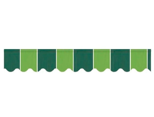 Náhradní Banner Pro Markýzu Rozměr 550 x 25 cm Dekorativní Lem Stříška Volán na Terasu Balkon Zahradu i Venkovní Použití Domu zelená