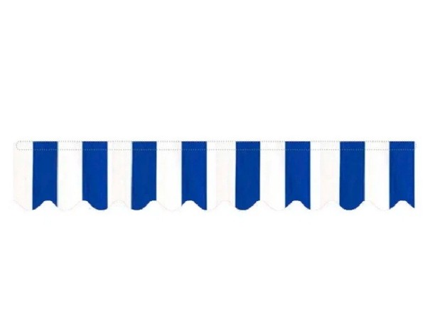 Náhradní banner Pro obchod 350 x 23 cm Voděodolná látková páska Sluneční clona Stínění výlohy a stánku Venkovní použití Markýza modrá