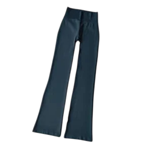 Nahtlose Kompressions-Leggings für Damen mit hoher Taille, elastische Fitnesshose für Yoga und Sport, weite Beine, Outdoor-Aktivitäten blau S