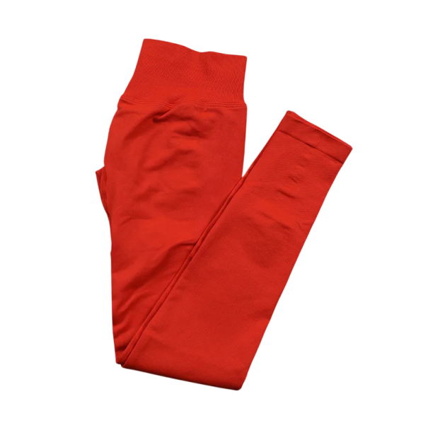Nahtlose Yoga-Leggings für Damen mit niedriger Taille, dehnbare Sporthose für das Fitnessstudio, enge, elastische Fitness-Leggings rot L