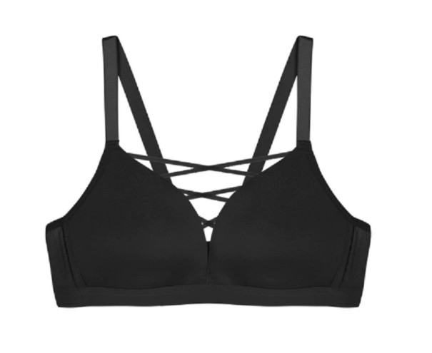 Nahtloser BH mit Schnürsenkeln schwarz 70B