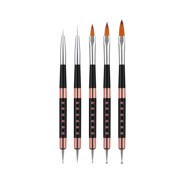 Nail art prickpenna med pensel 5 st 2