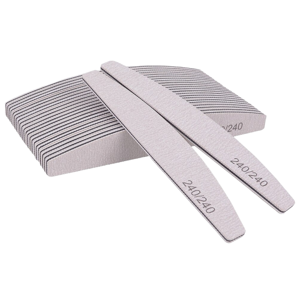 Nail File 240/240 Half Moon 5 pcs