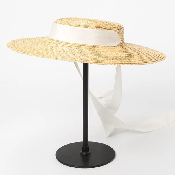 Naisten aurinkohattu 56-58 cm Laitta 10 cm Olkihattu nauhalla Kesäinen rantahattu Aurinkosuoja 2
