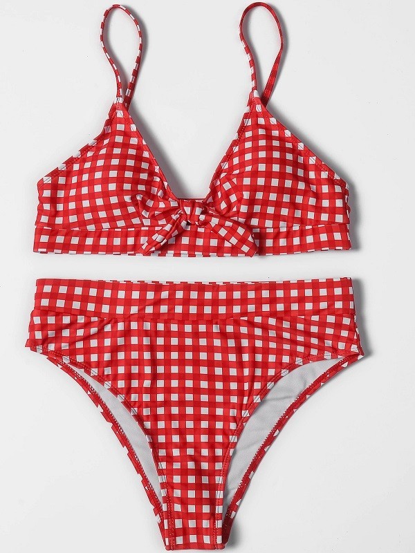 Naisten bikinit P454 punainen XS