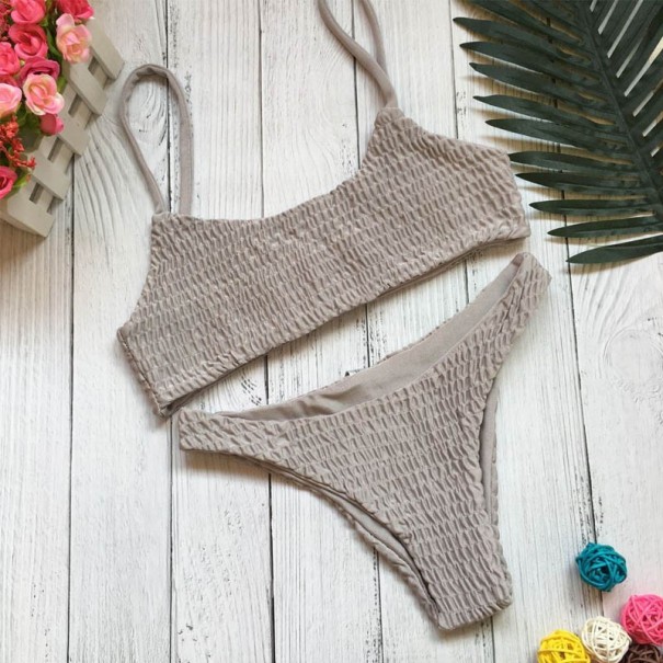 Naisten brasilialainen neulottu bikini J3266 harmaa XS