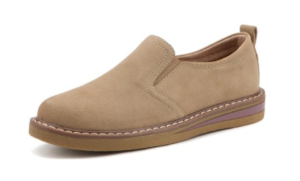 Naisten Chelsea-mokkanahkaiset loaferit J1763 khaki 38