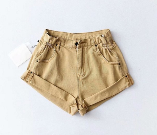 Naisten Ellie-farkkushortsit beige S