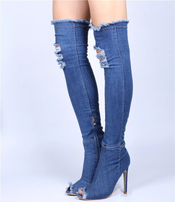 Naisten farkkusaappaat rei'illä J2362 sininen 41