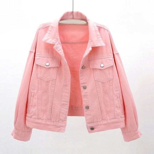 Naisten farkkutakki A1846 vaaleanpunainen S