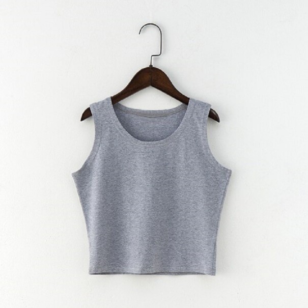 Naisten hihaton crop-toppi harmaa M