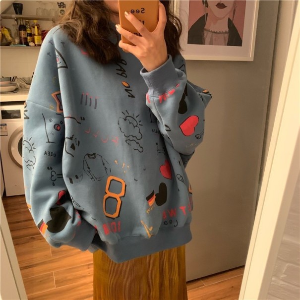 Naisten hiphop-collegepaita sininen XL