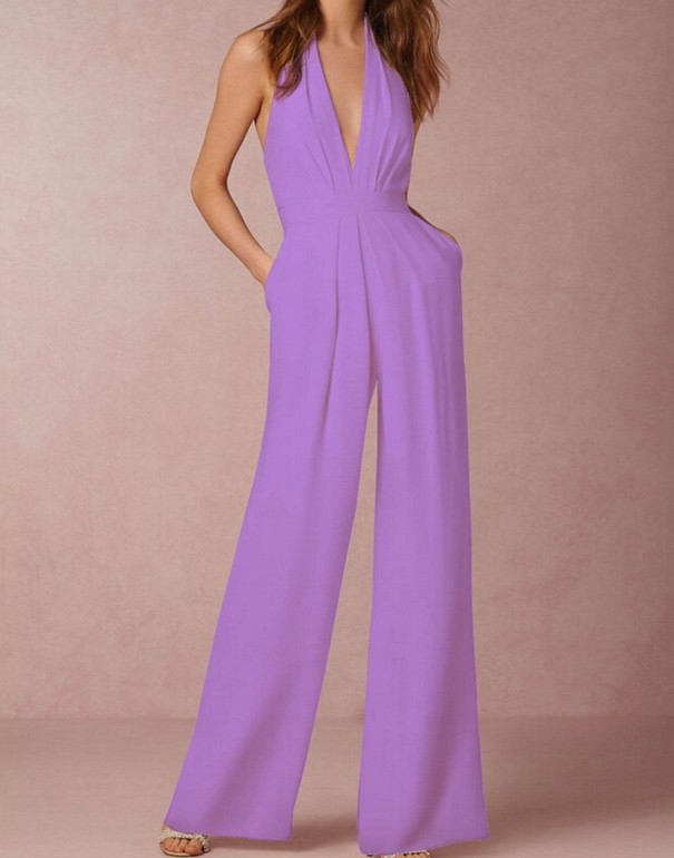 Naisten juhlahaalari avoimella selällä A2078 vaaleavioletti XL