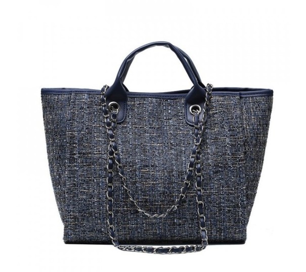 Naisten kangaskäsilaukku M1124 tummansininen