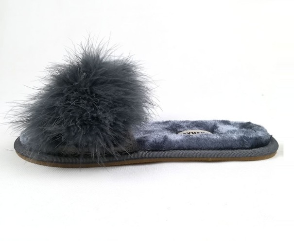 Naisten karvaiset tohvelit harmaa 38