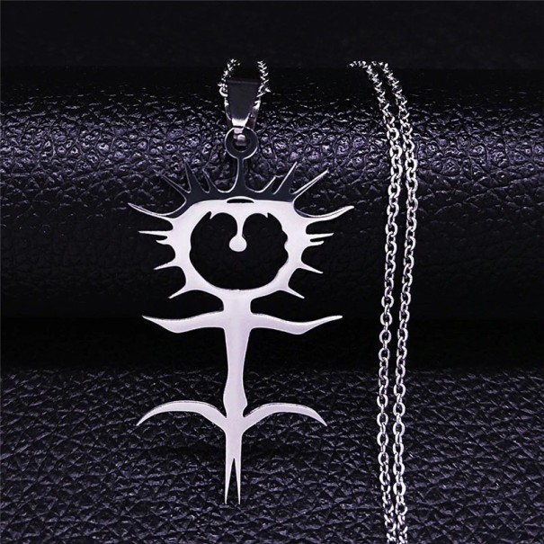 Naisten kaulakoru riipuksella D154 hopeinen 2