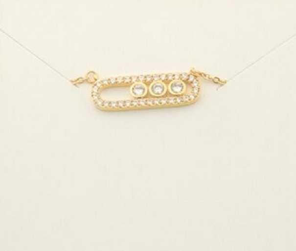 Naisten kaulakoru riipuksella D321 kultainen 1