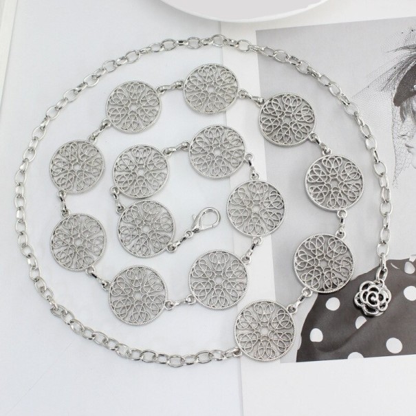 Naisten ketjuvyö L167 hopeinen 3