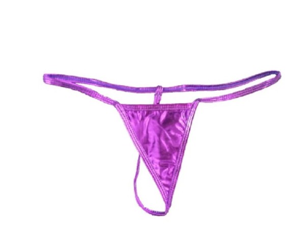 Naisten kiiltävät stringit violetti