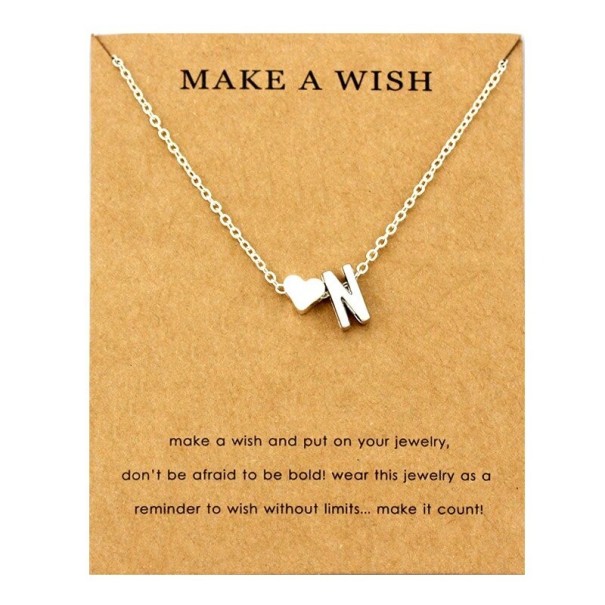 Naisten kirjain- ja sydänkaulakoru N