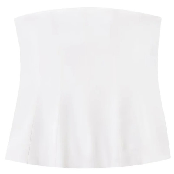 Naisten korsettitoppi Ilman olkaimia Yksivärinen O-mallinen kaula-aukko Tiukka polyesteritoppi tyylikäs kesätyyli valkoinen L
