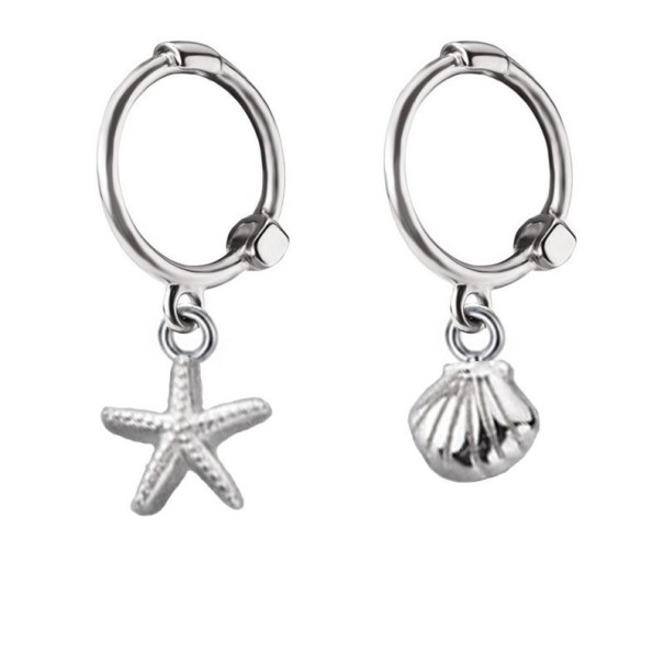 Naisten korvakorut riipuksella A1698 hopeinen 2