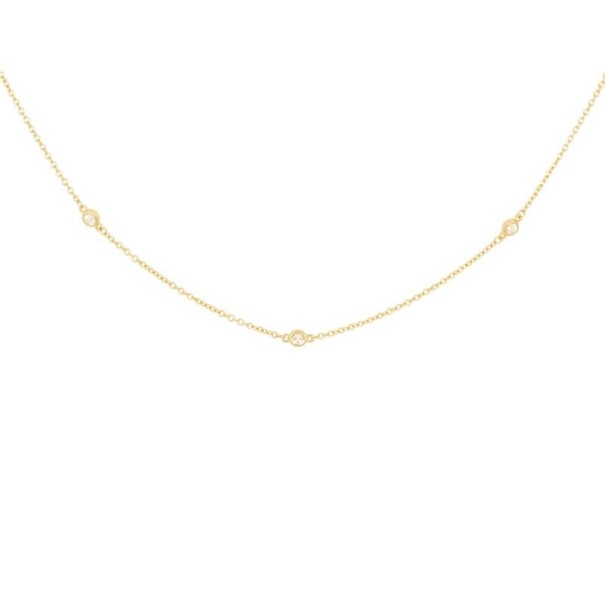 Naisten kristallikaulakoru M18 kultainen
