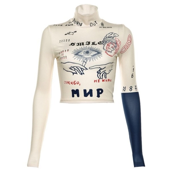 Naisten kuviollinen crop toppi A342 M