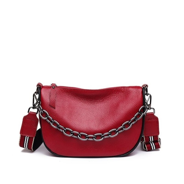 Naisten nahkainen käsilaukku M1297 viininpunainen