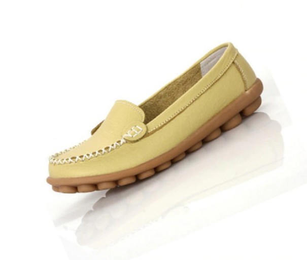 Naisten nahkaiset espadrillot J3116 vaaleankeltainen 34