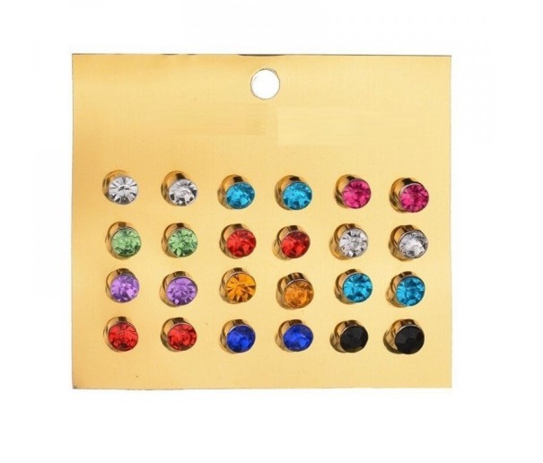 Naisten nappikorvakorut 12 paria H872 2