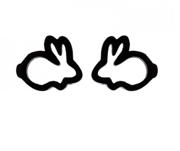 Naisten nappikorvakorut H864 musta 8