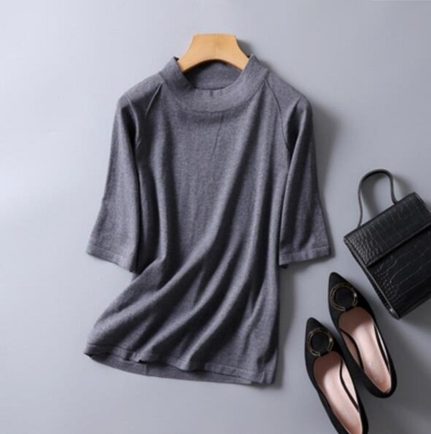 Naisten neulepusero A2343 harmaa S