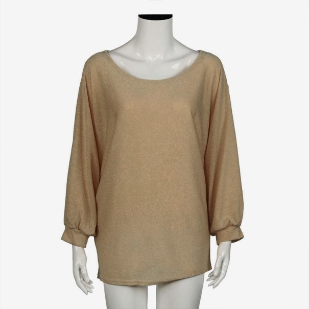 Naisten neulepusero lepakkohihoilla G390 beige