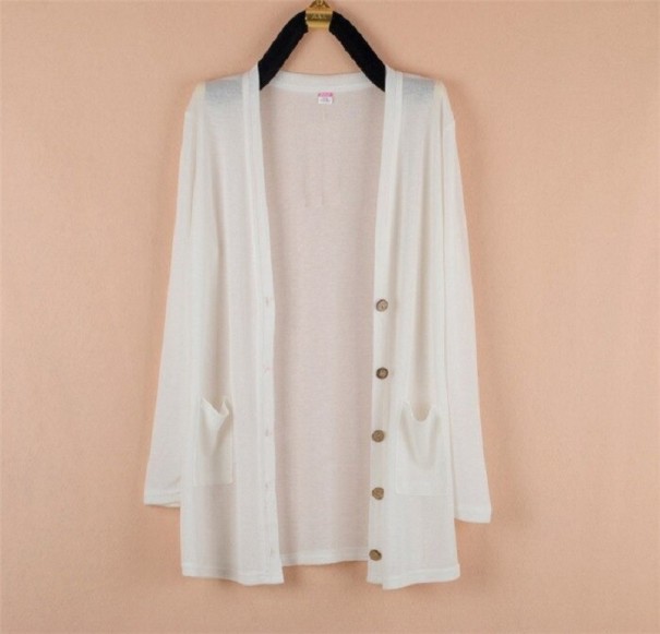 Naisten neuletakki P1893 valkoinen 3XL