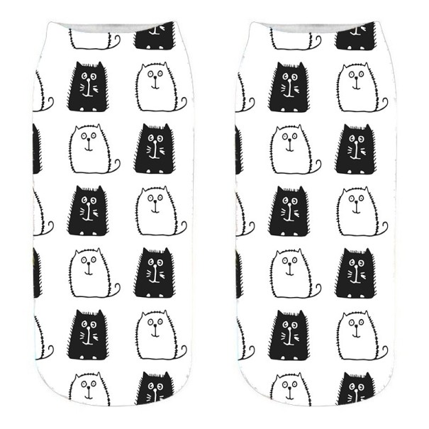 Naisten nilkkasukat kissoilla A665 7