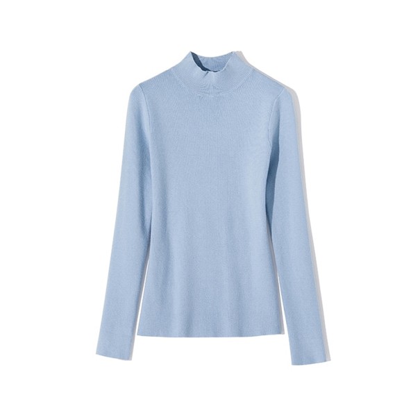 Naisten pehmeä poolopaita vaaleansininen