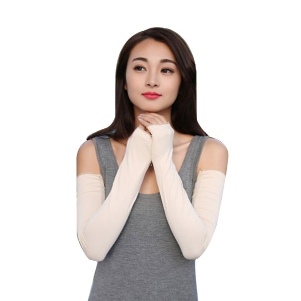 Naisten pitkät kynsikkäät ihonvärinen