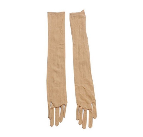 Naisten pitkät saumattomat käsineet beige