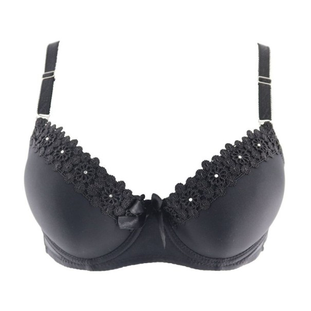 Naisten push-up-rintaliivit kukilla musta 85A