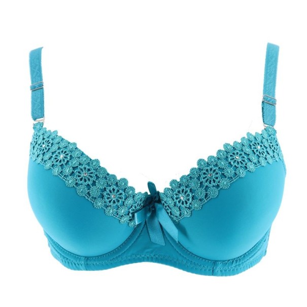 Naisten push-up-rintaliivit kukilla turkoosi 95B