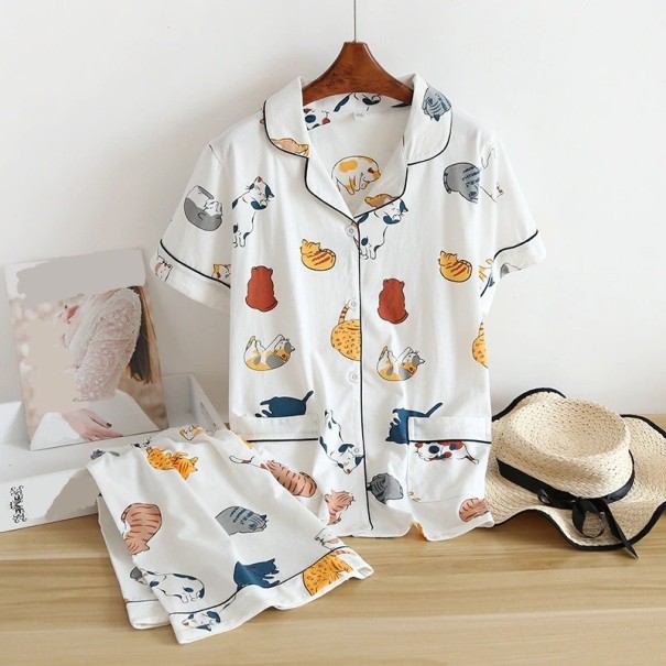 Naisten pyjama kissoilla P2722 L