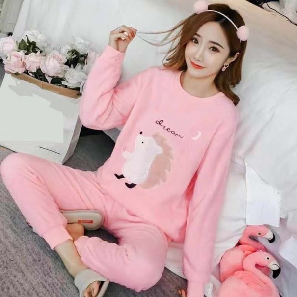 Naisten pyjama P2607 vaaleanpunainen S