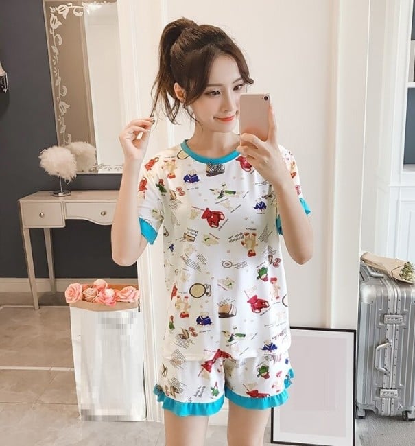 Naisten pyjama P2651 sininen S