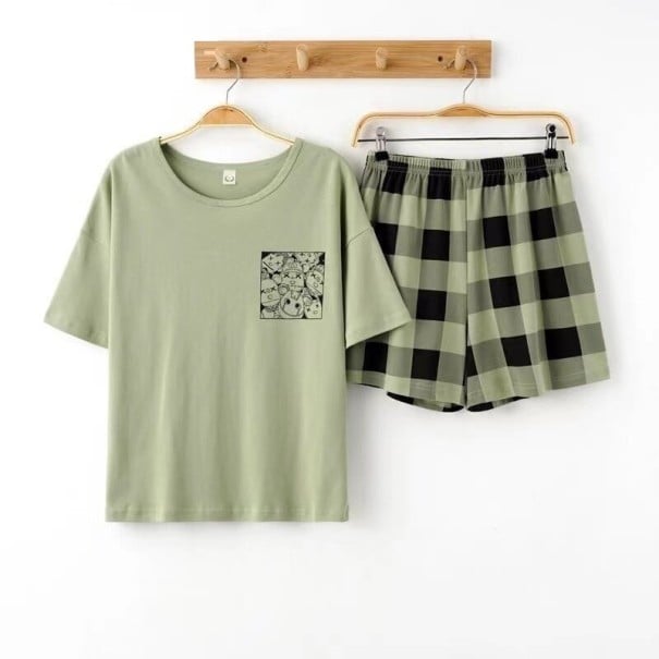 Naisten pyjama P2664 armeijanvihreä XXL