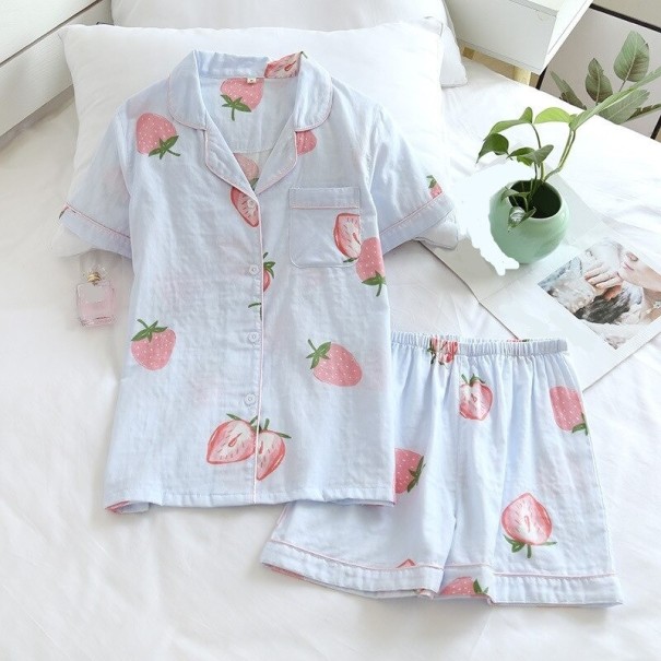 Naisten pyjama P2707 vaaleansininen M