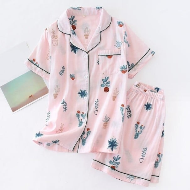 Naisten pyjama P2710 vaaleanpunainen S